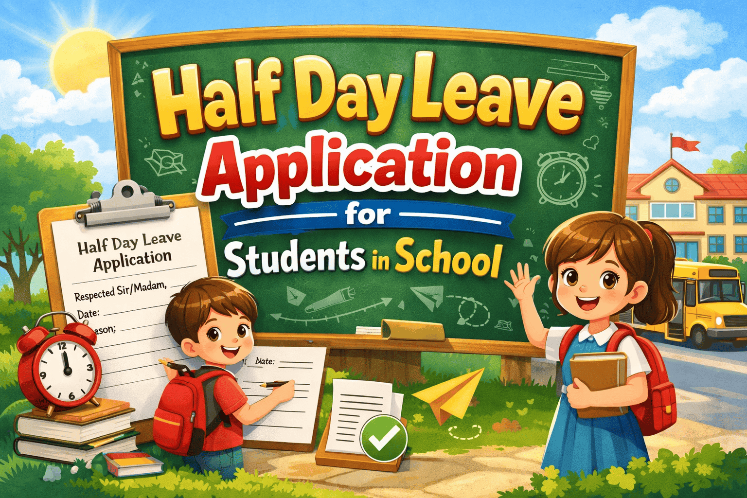 Half-Day Leave Application for Students in School