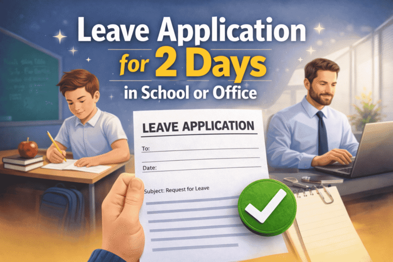 Leave Application For 2 Days In School Or Office