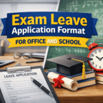 Exam Leave Application Format for Office and School