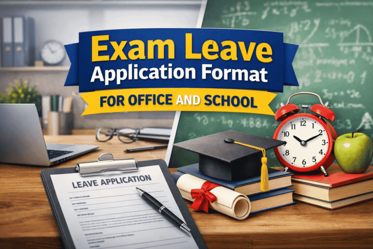 Exam Leave Application Format for Office and School