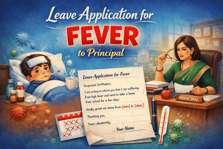 Leave Application for Fever to Principal – Format and Examples