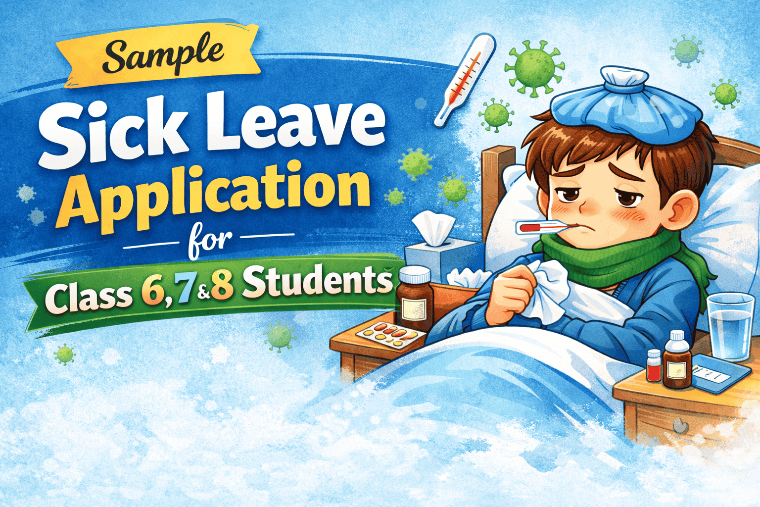 Sick Leave Applications for Class 6, 7 and 8 Students