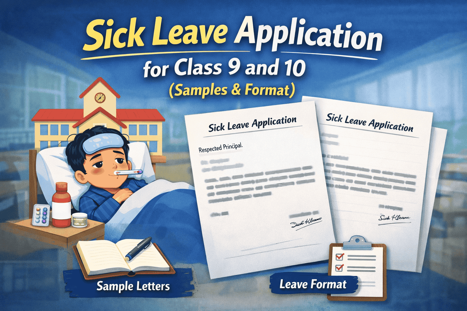 Sick Leave Application For Class 9 and 10