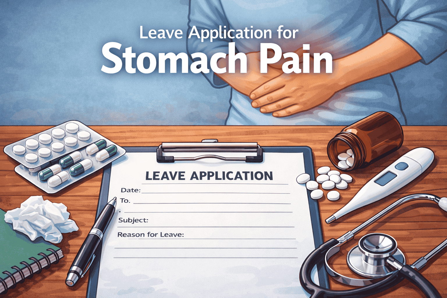 Leave Application for Stomach Pain