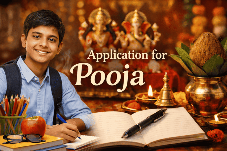 Leave Application for Pooja at Home from School