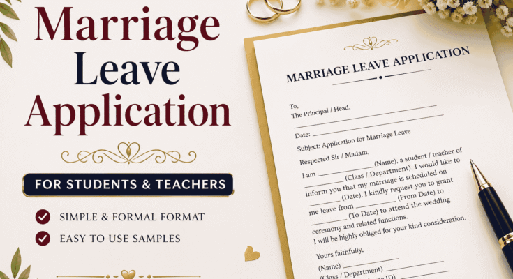 Marriage Leave Application for Students and Teachers