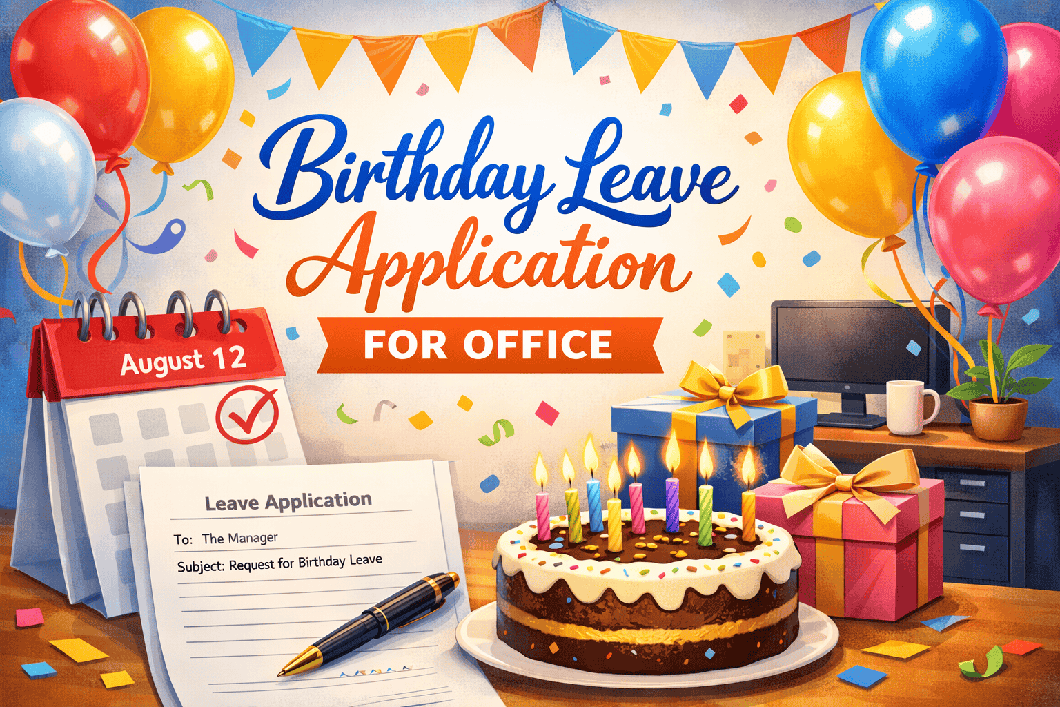 Birthday Leave Application For Office