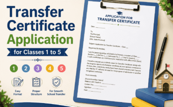 How to Write a Transfer Certificate Application for Classes 1 to 5 in English
