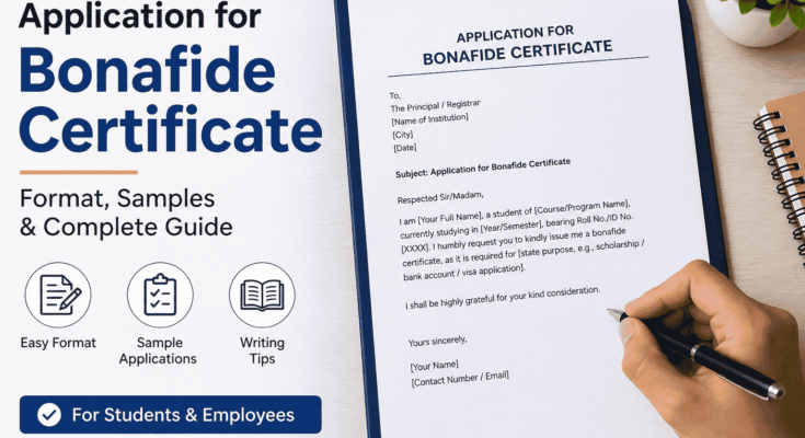 How to Write an Application for Bonafide Certificate with Tips and Formats