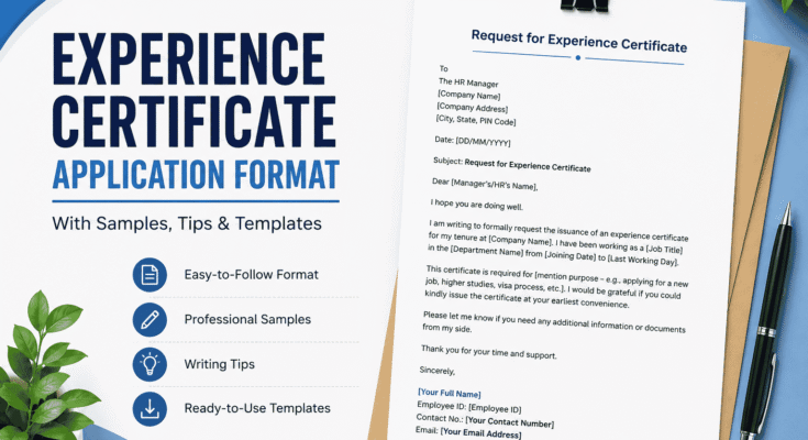 Experience Certificate Application Format with Samples and Writing Tips