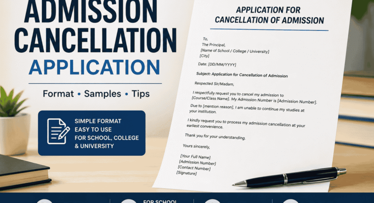 How to Write an Admission Cancellation Application in English