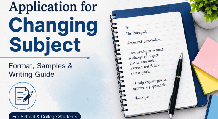 How to Write an Application for Changing Subject in English