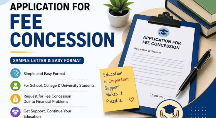 Application for Fee Concession Because of Financial Problems
