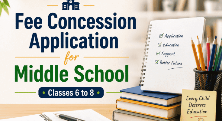 Sample Format of Application for Fee Concession